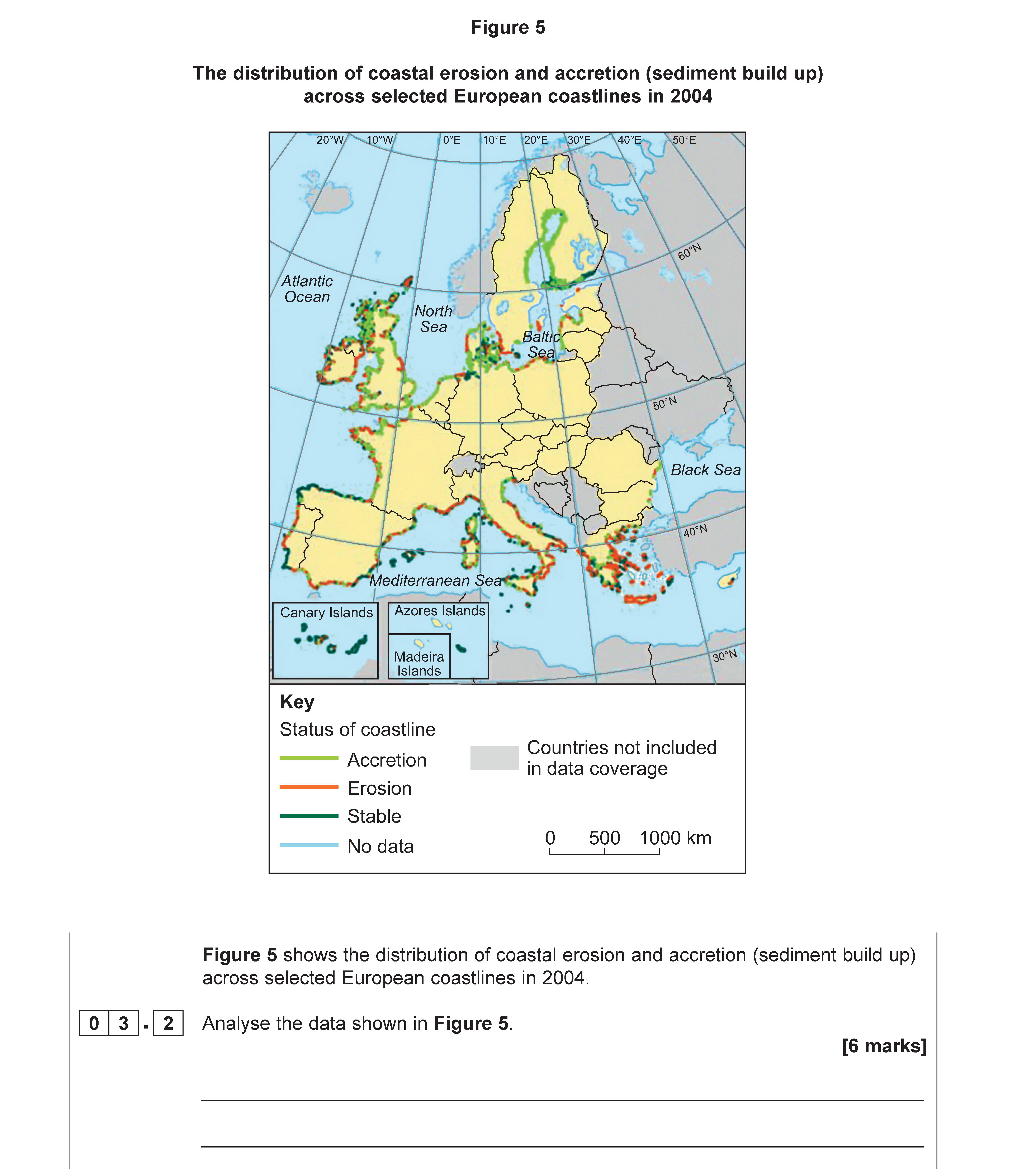 Figure-5-shows-the-distribution-of-coastal-erosion-and-accretion-(sediment-build-up)-across-selected-European-coastlines-in-2004-AQA-A-Level Geography-Question 3-2021-Paper 1.png